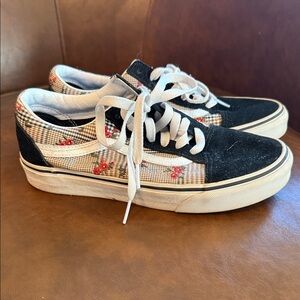 Vans Checkered Sneakers with Black and Red Accents